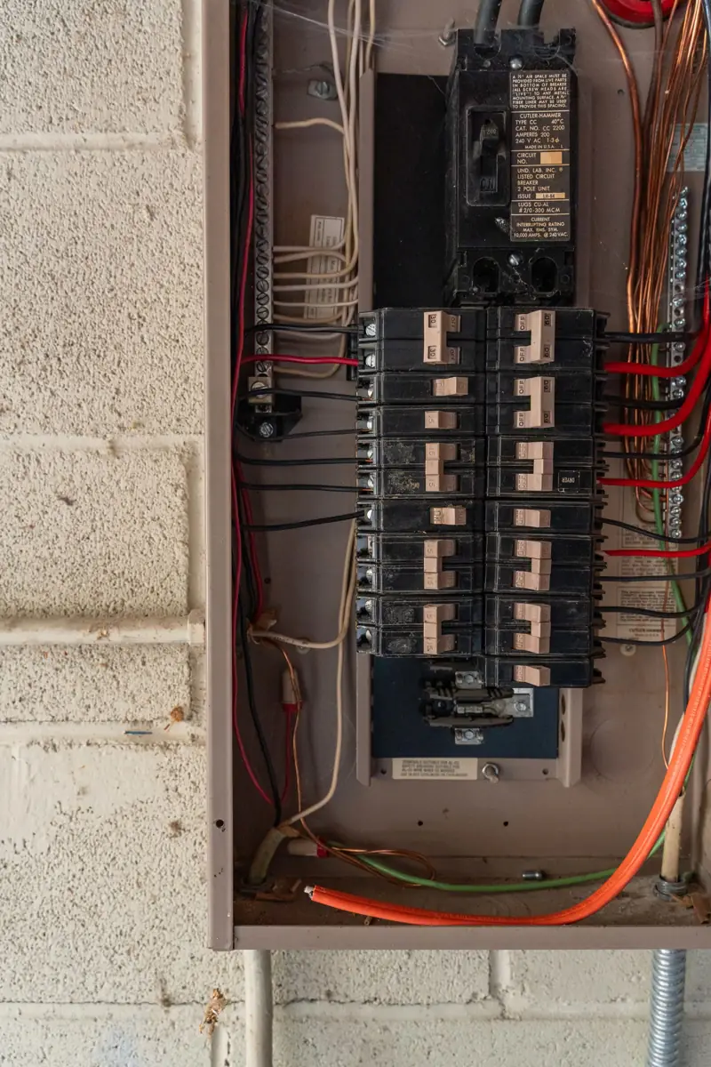 Finished electrical panel with labeled circuits